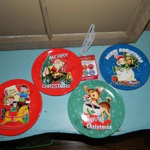 Mr. Christmas 90th Anniversary Vintage Plates Set of 4